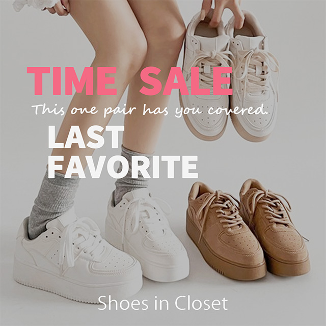 Shoes in Closet -�V���[�N��-�i�V���[�Y�C���N���[�[�b�g�j�̃V���b�v�j���[�X�u�y�{�����X�g�z�����^�C���Z�[���ŏI���I�l�C�̃X�j�[�J�[��3,280�~�{���Ȃ������̃^�C���Z�[�����J�Ò���v