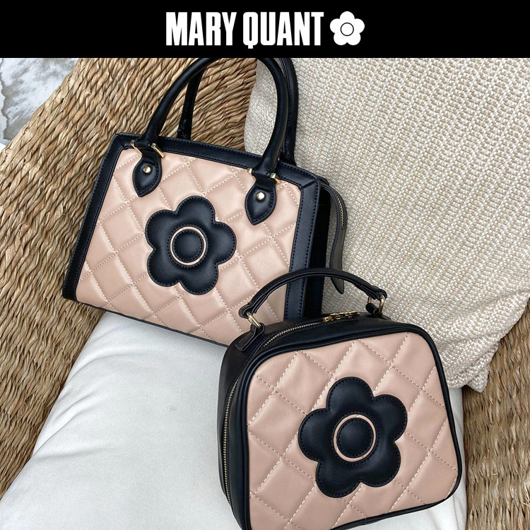 MARY QUANT スクエアキルトデイジーパッチ2wayショルダー トート - バッグ