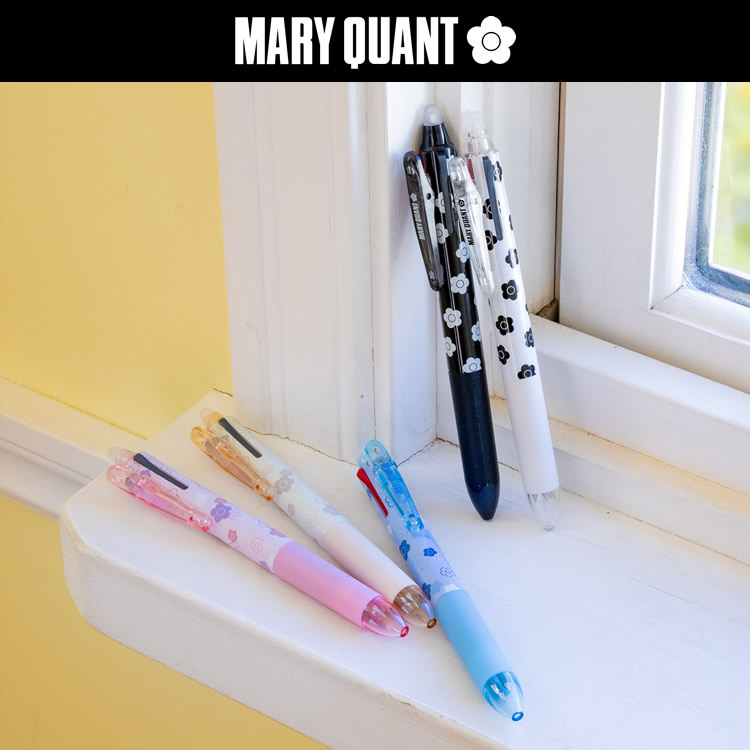 MARY QUANT マリークワント フリクション 1本 新作 ブルー 3色ボールペン マリークヮント マリクワ デイジー パイロット 水色 花柄 完売品