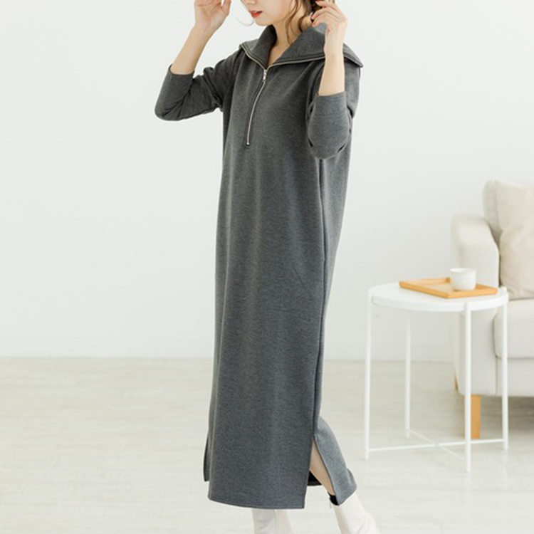 Zakka Box ザッカボックスのトピックス 裏起毛ビッグカラーzipワンピース Zozotown