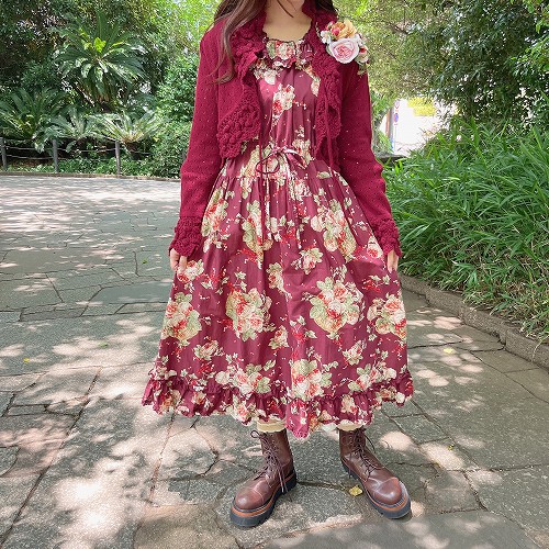 ピンクハウス Pink House 薔薇模様 プリント ワンピース 花柄 レース Oqueeaadc Com Br