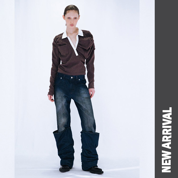 BUNNY APARTMENT�i�o�j�[�A�p�[�g�����g�j�̃V���b�v�j���[�X�u�yPRE ORDER�zOVERLAP TUCK DENIM PANTS�v