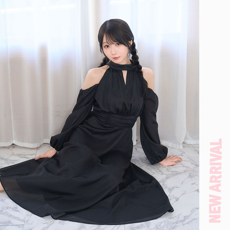 BUNNY APARTMENT�i�o�j�[�A�p�[�g�����g�j�̃V���b�v�j���[�X�u�yNEW!�zOpen shoulder chiffon dress�v