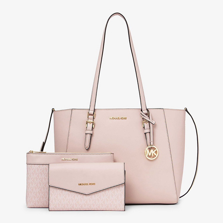 MICHAEL KORS ピンク ストライプ ショルダーバッグ（マイケル