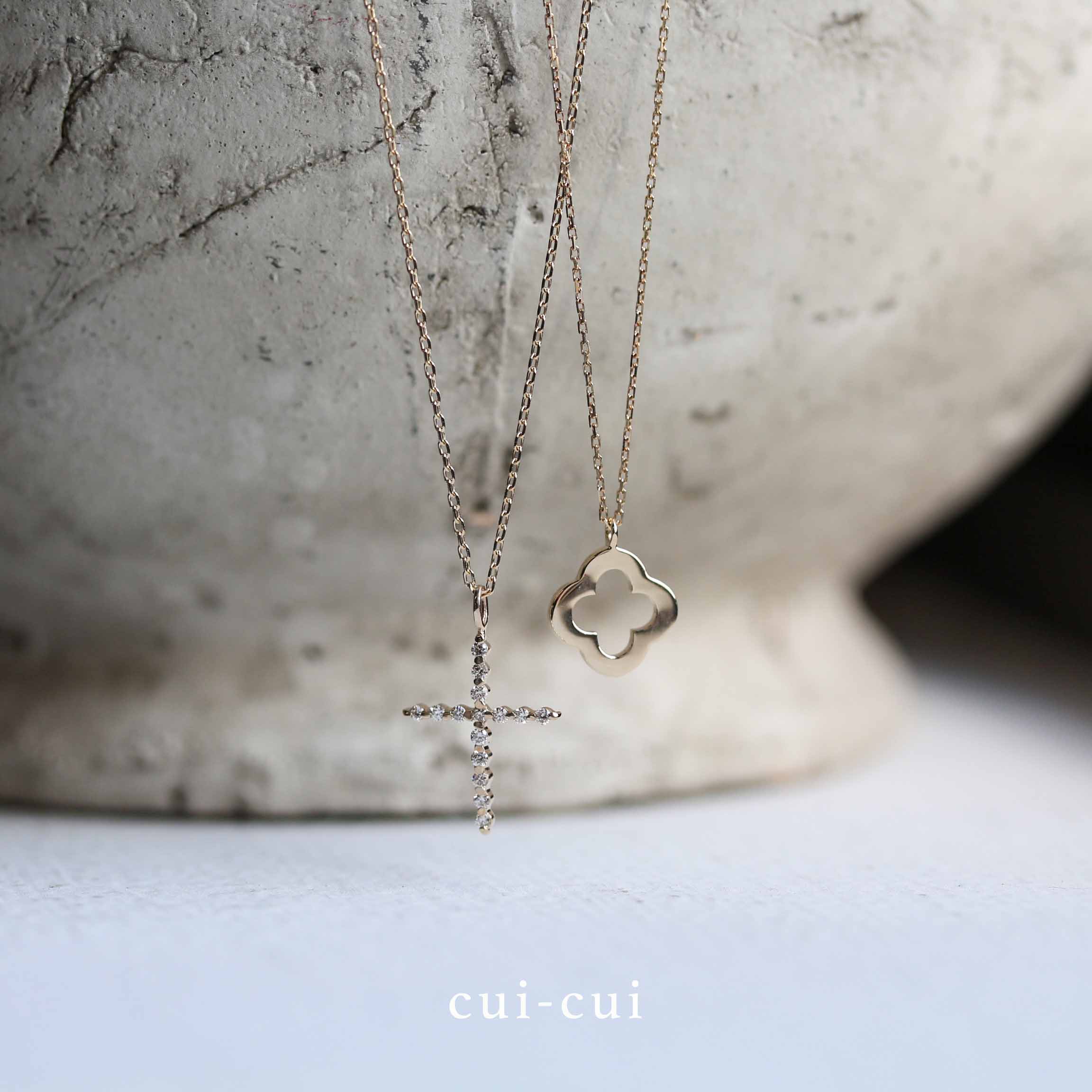 美品cui-cuiキュイキュイ K10YG 世界最小ダイヤモンド ネックレス