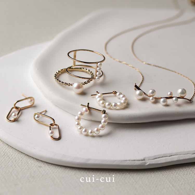 パール フープ ピアス | K18（ピアス（両耳用））｜cui-cui