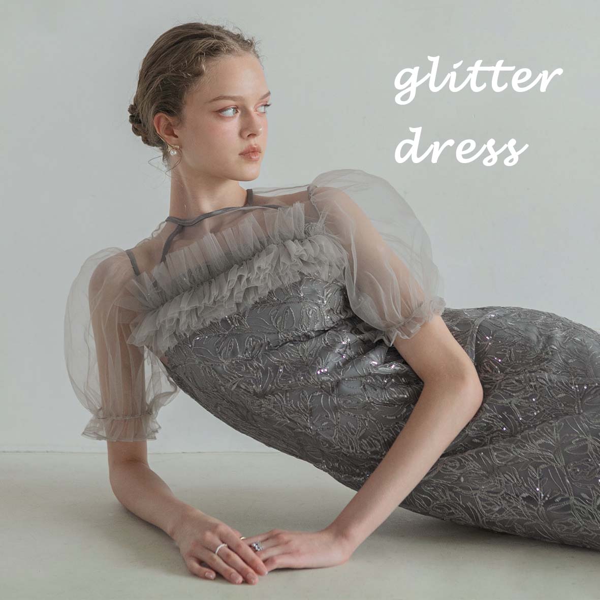 LEJA】フラップデザインフラワースパンコールAラインワンピース