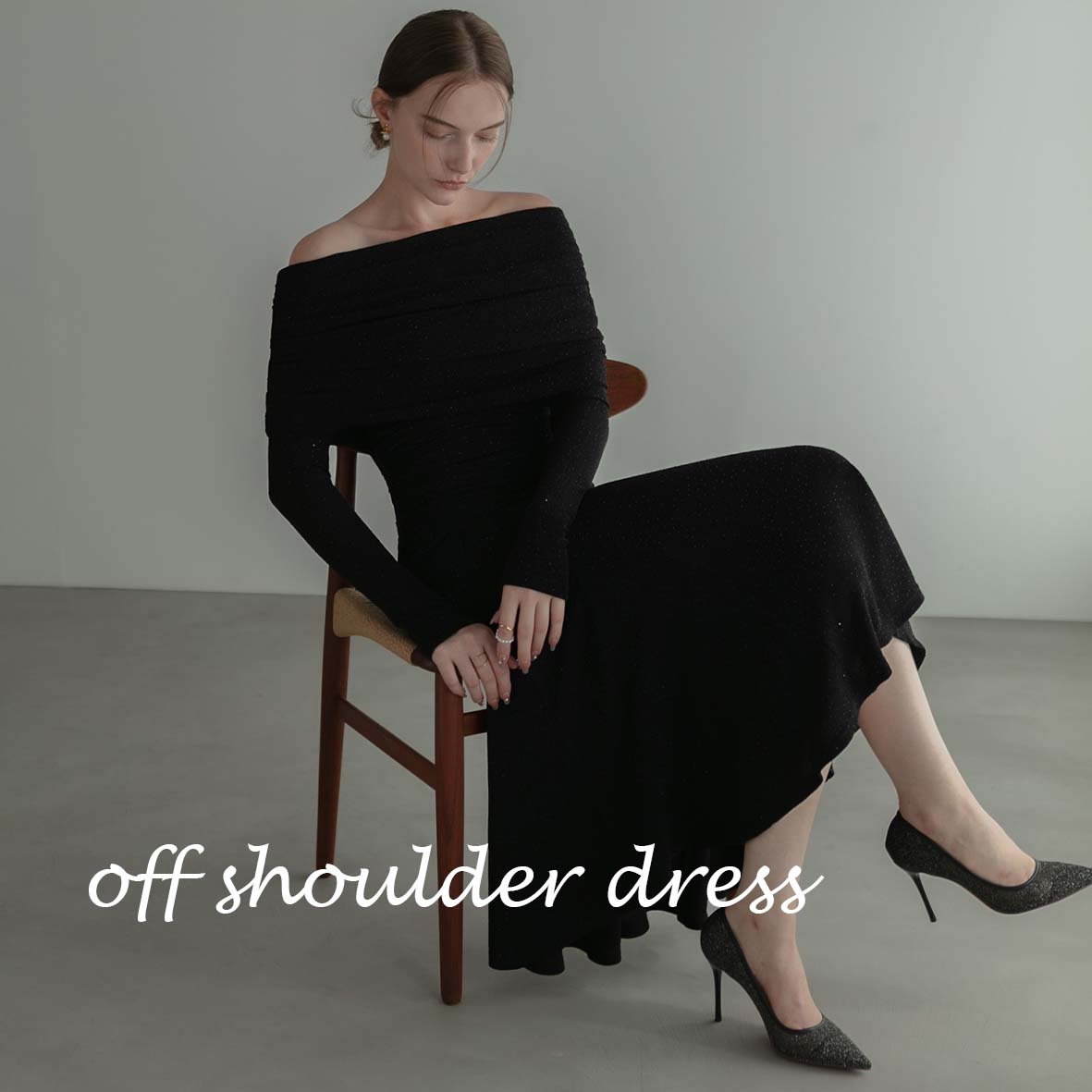 セール】【LEJA】ジャガードボリュームスリーブスパンコールIライン