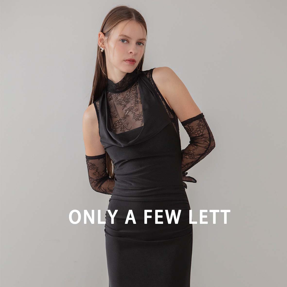 セール】【LEJA LUXE】2WAYシアーレースグローブクラシックブラック