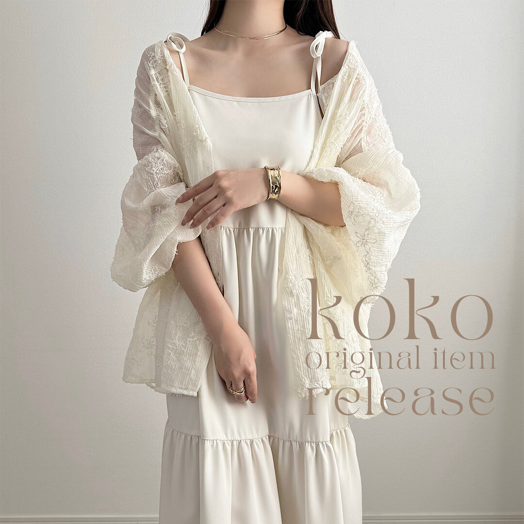 koko - フラワーシアージャガードブラウス made in INTER koko - フラワーシアージャガードブラウス made in INTER