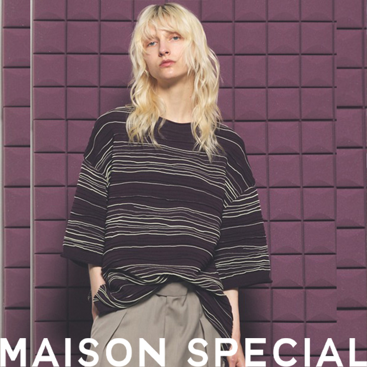 MAISON SPECIAL�i���]�� �X�y�V�����j�̃V���b�v�j���[�X�u�菑���ŏ������悤�ȃn���h�N���t�g���̂���{�[�_�[���C���������I�ȃj�b�gT�V���c�I�v