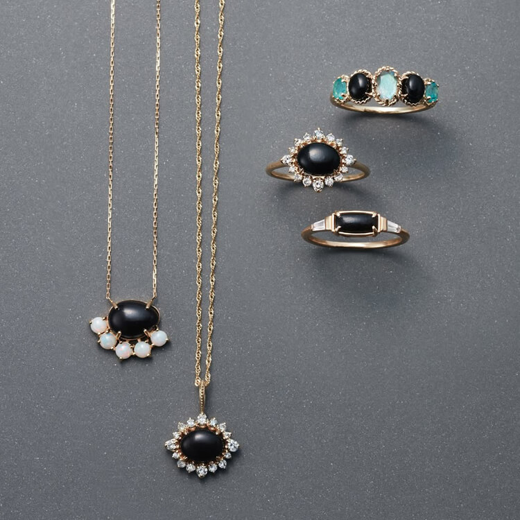 agete K10 and diamond チャーム K10ジェット/ダイヤモンドチャーム