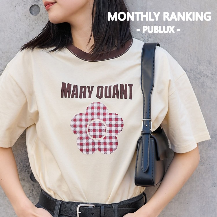 MARY QUANT × PUBLUX/マリークワント 胸刺繍配色ショートスリーブ