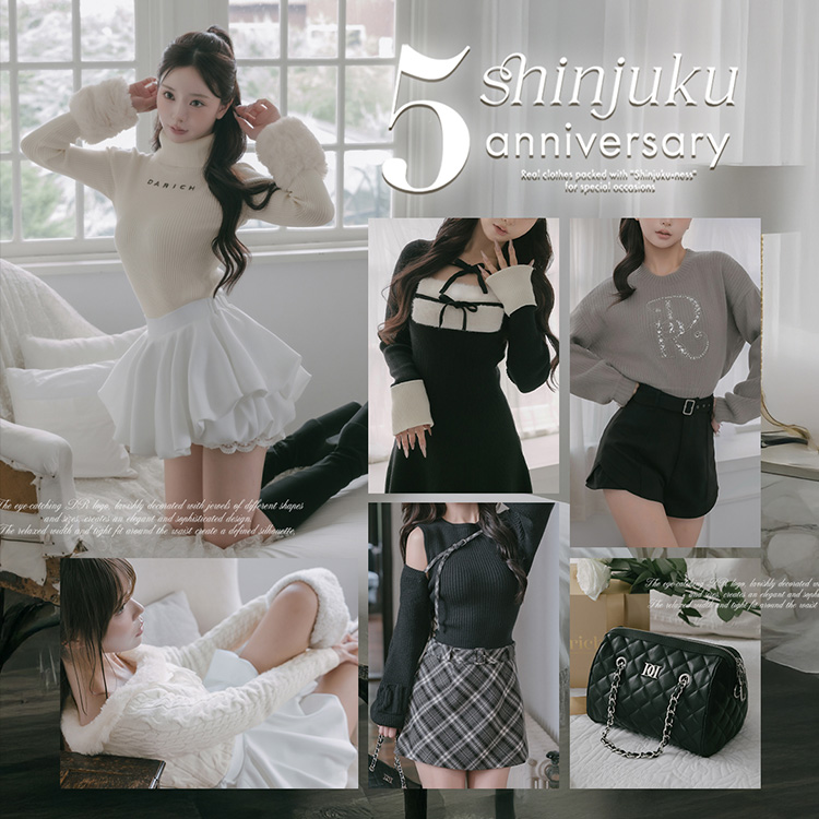 Darich ドッキングミドルウエストニットミニワンピース