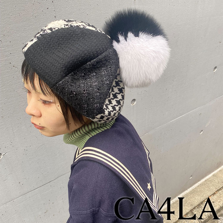 ca4la カシラ ポンポン ベレー帽 - ハンチング/ベレー帽