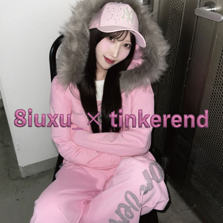8iuxu_× tinkerend】Rhinestone Fur Hoodie / ラインストーンファー