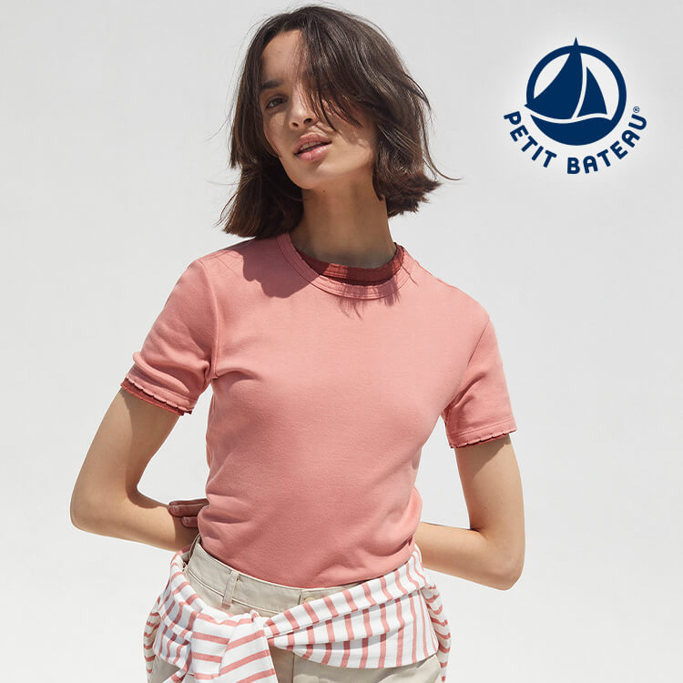 数々のアワードを受賞】 petit bateau ピンク半袖ポロシャツ econet.bi