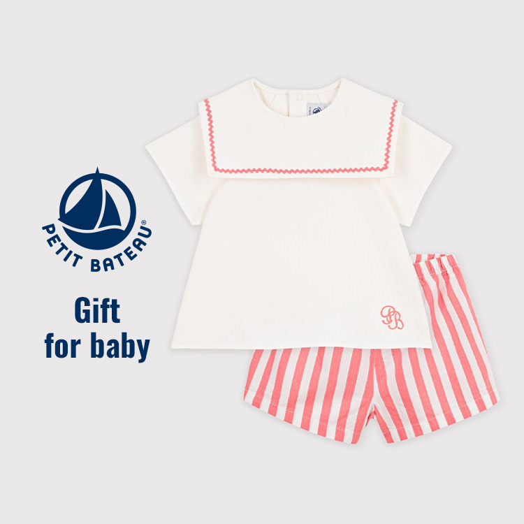 PETIT BATEAU�i�v�`�o�g�[�j�̃V���b�v�j���[�X�u���v�`�o�g�[�̃M�t�g�� �x�r�[�̂��a�������j���v