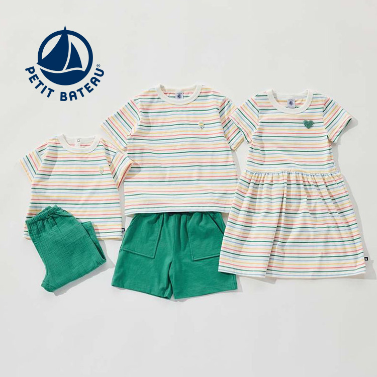 PETIT BATEAU�i�v�`�o�g�[�j�̃V���b�v�j���[�X�u�y�v�`�o�g�[�̃����N�R�[�f���W�z �J���t���ȃ}���`�{�[�_�[�v