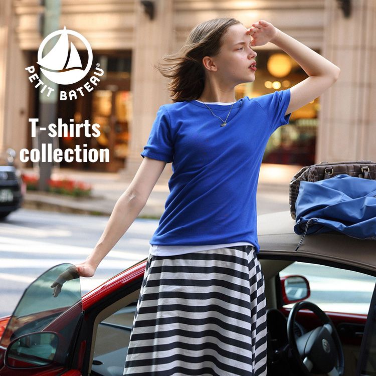 PETIT BATEAU�i�v�`�o�g�[�j�̃V���b�v�j���[�X�u�y�v�`�o�g�[��T�V���c���W�z ��i�ȃu���[�̃N���[�l�b�NT�V���c�v