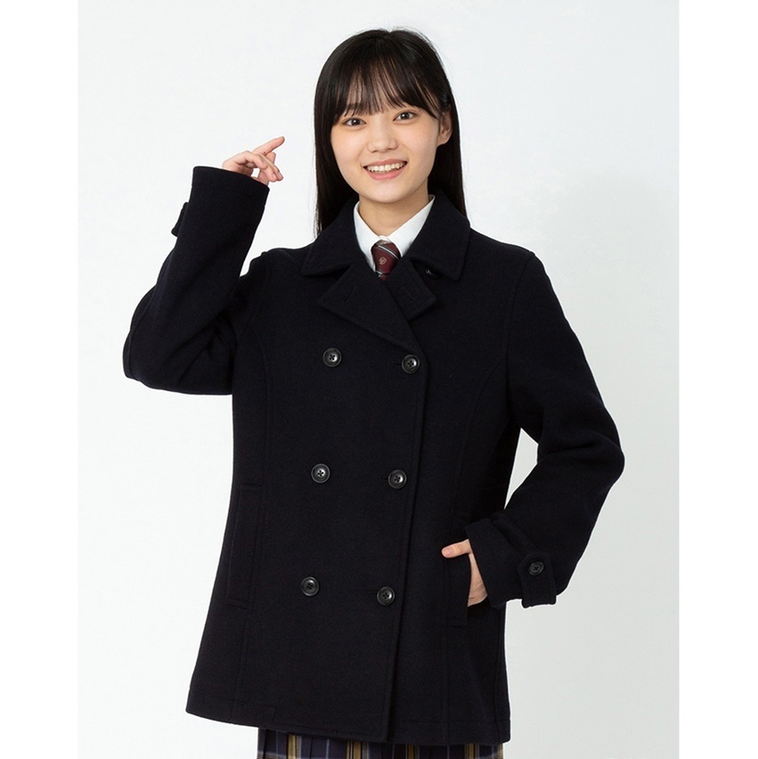 EAST BOY ダッフルコート ネイビーブラック チェック柄 11号 EAST BOY