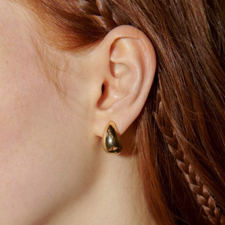 セール】【GOLDY】カーヴィー ライン ワイド フープ イヤリング