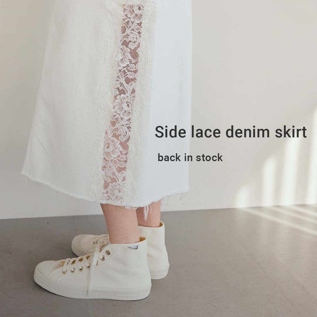 GRACE CONTINENTAL�i�O���[�X�R���`�l���^���j�̃V���b�v�j���[�X�u�yGrace Class�z Side lace denim skirt�v