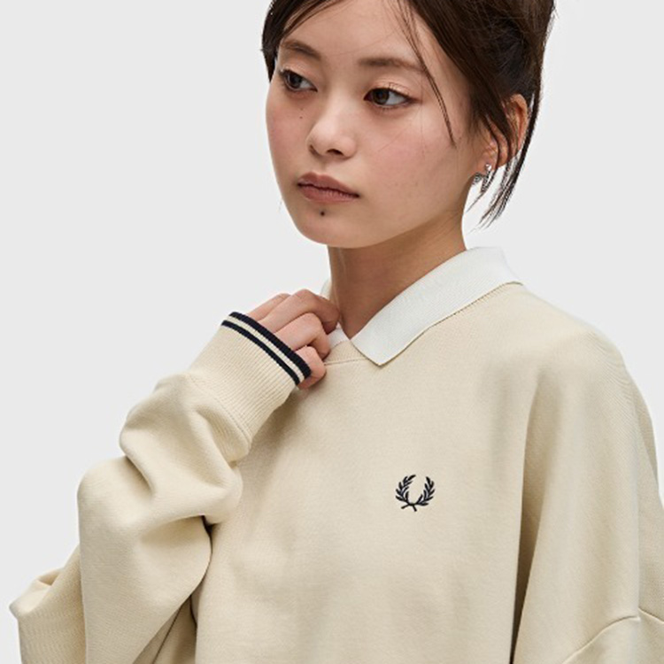 フレッドペリー長袖ポロシャツ ベージュ系 FRED PERRY｜フレッドペリーのポロシャツ（ベージュ系）通販