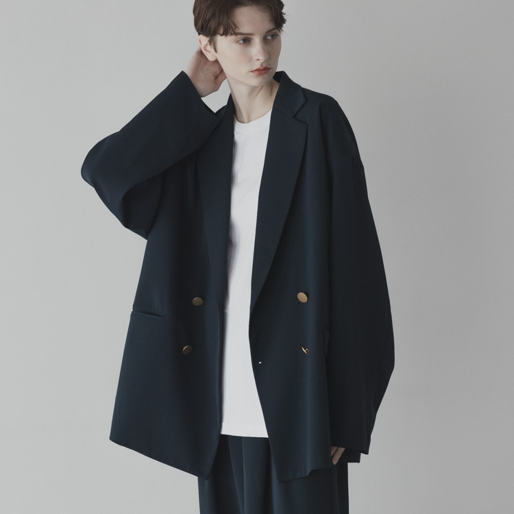 loose UNKNOWN double over drape tailored jacket / ルーズアンノウン