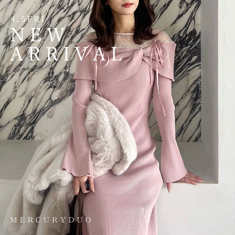 セール】【MARY QUANTコラボ】シャツドッキングニットワンピース