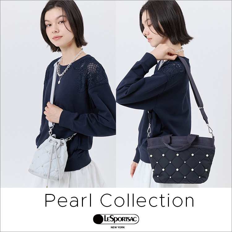 SM BUCKET TOTE W PEARLS ミストグレーパール（トートバッグ