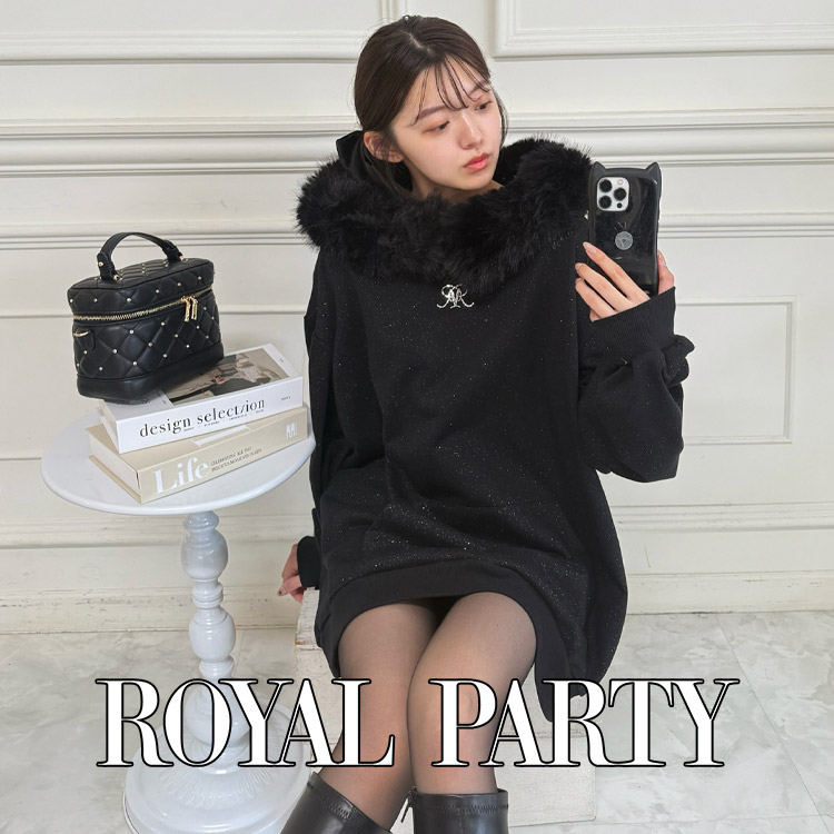  PARTY カレッジロゴシャツ付ケーブルニットミニフレアワンピース オリジナルカレッジロゴシャツ付ケーブルニットミニフレア