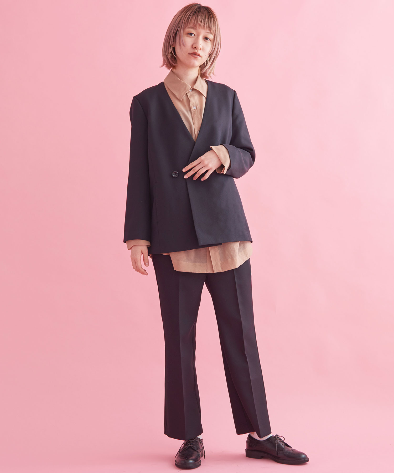 日本産】 新品、未使用 l'atelier du savon ヘリンボンパンツ FREE 