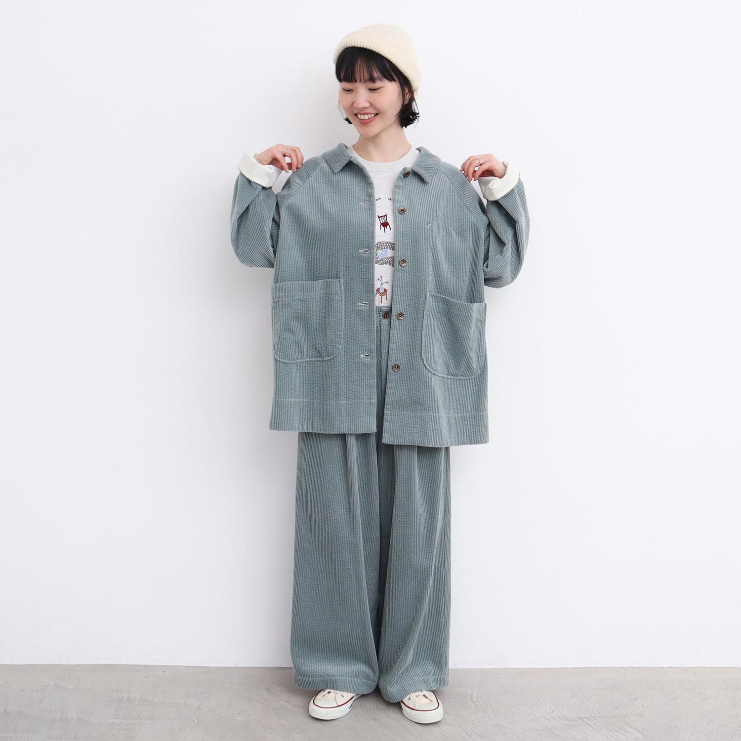 アトリエドゥサボン　たっぷりタックデニム たっぷりタックデニムパンツ（デニムパンツ）｜l'atelier du