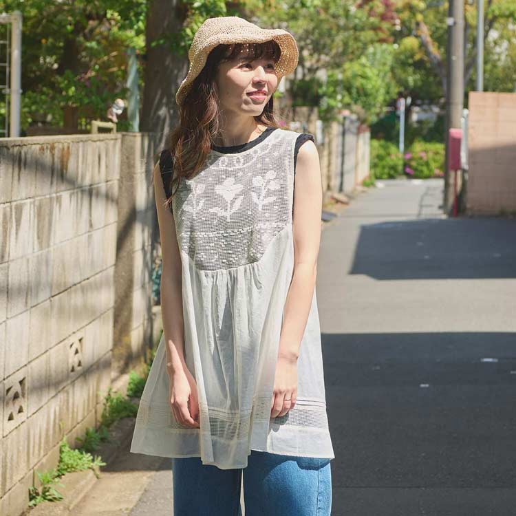 花とリボンのバテンレース フレンチブラウス（シャツ/ブラウス）｜l