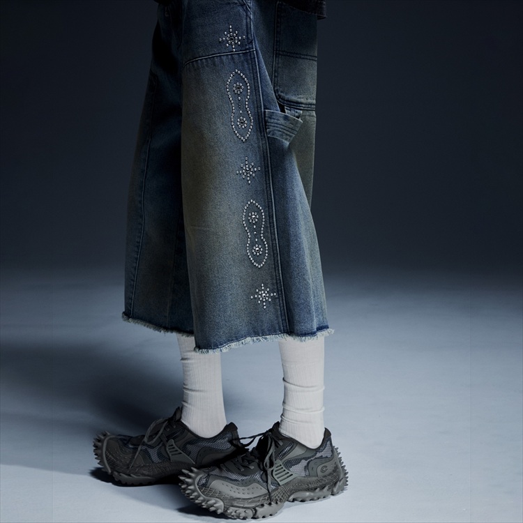 新品 DankeSchon/ダンケシェーン/W-KNEE SHORTS M DankeSchon/ダンケシェーン/STUDS W-KNEE SHORTS DENIM（デニムパンツ