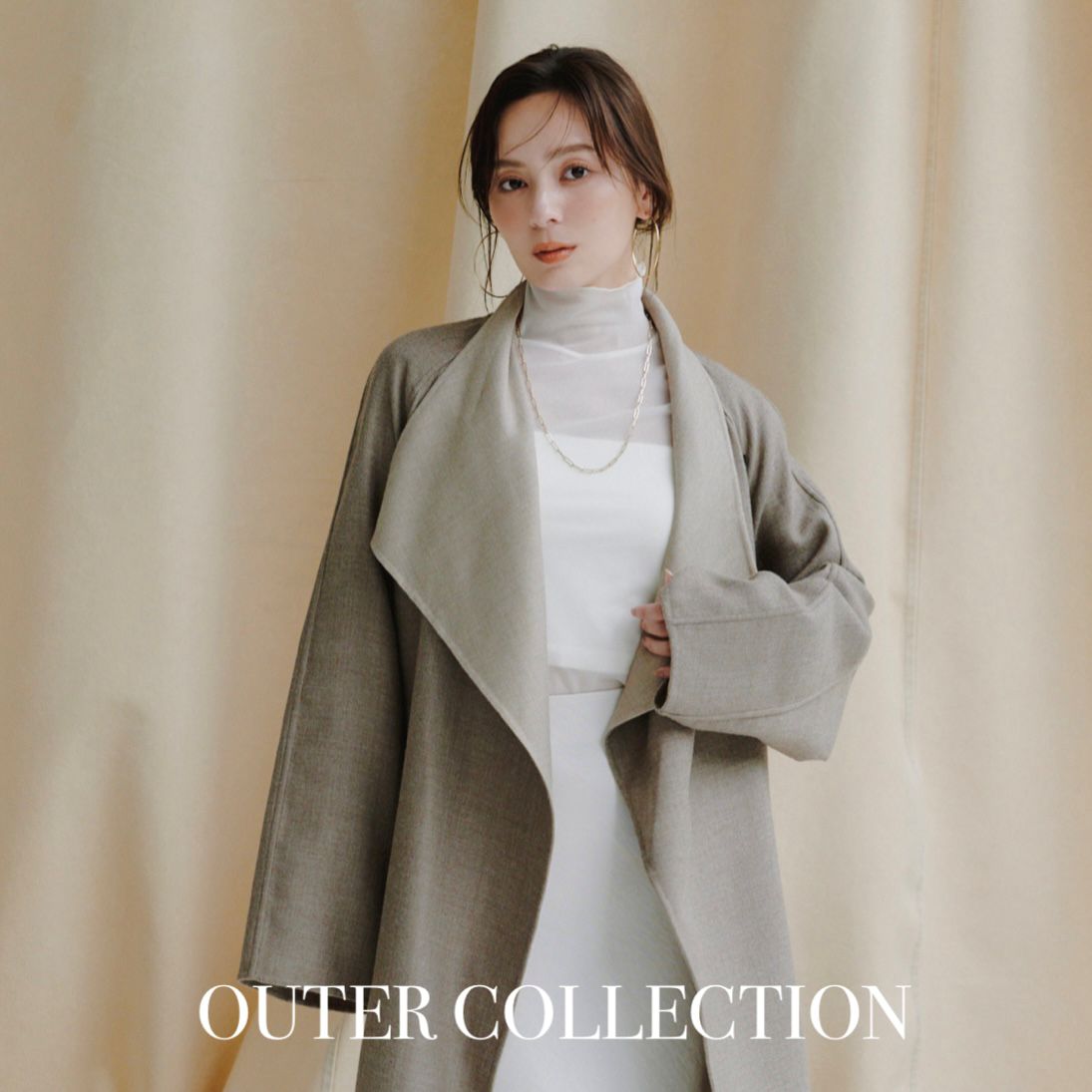 セール】【ZOZO限定カラー】ラクーンブレンドノーカラーニット