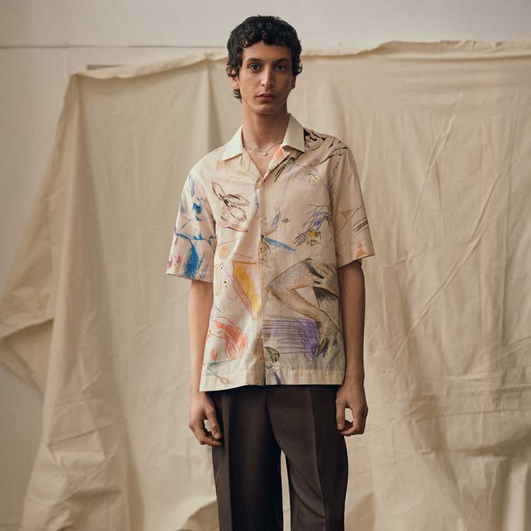 Paul Smith 頼もしく Narcissus オープンカラーシャツ 2024SS 