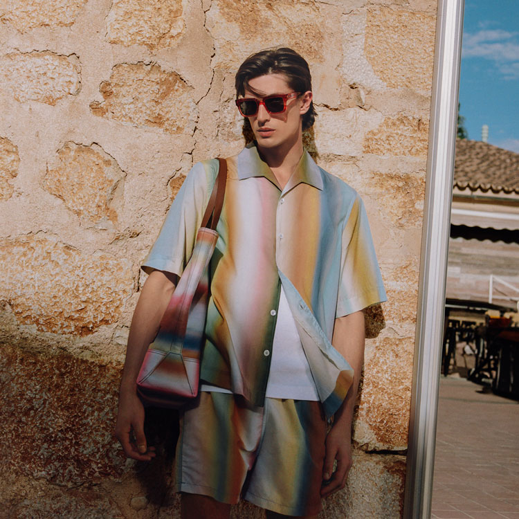 ポールスミスPaul Smith PS ステッカープリント総柄長袖シャツ