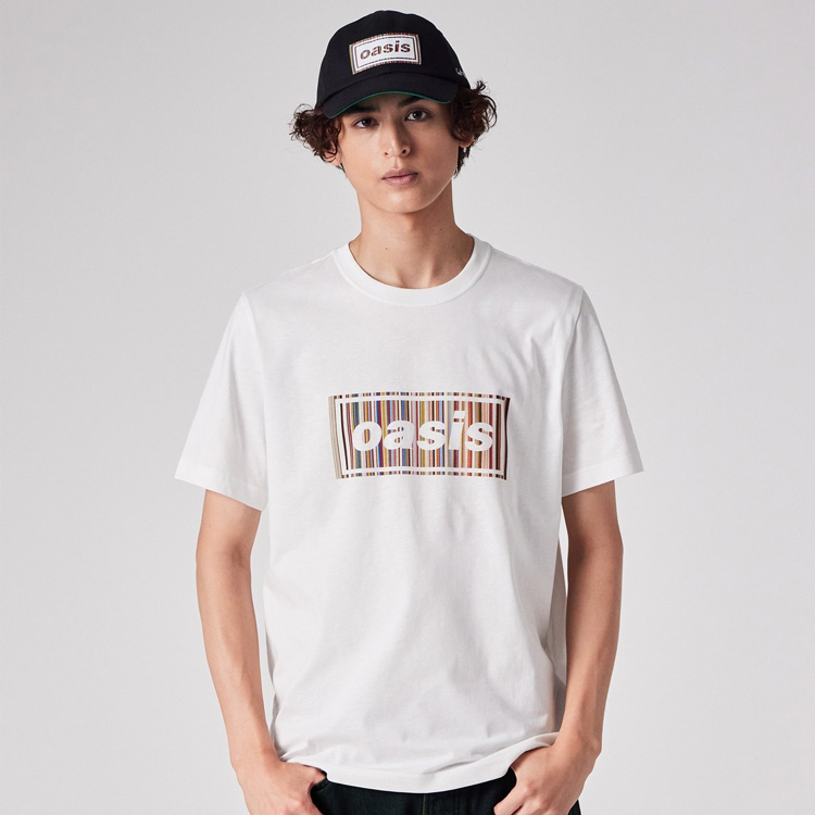 ポールスミス・Tシャツ Paul Smith × Oasis シグネチャーストライプロゴ Tシャツ