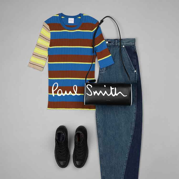 Paul Smith�i�|�[���E�X�~�X�j�̃V���b�v�j���[�X�u�Ă̗z�˂��ɉf����A�N���[���ȃ{�g���X�v