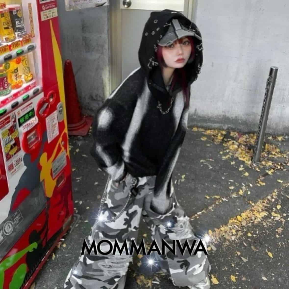韓国ブランド MOMMANWA モンマンワ LOGO NET KNIT オーバーサイズ