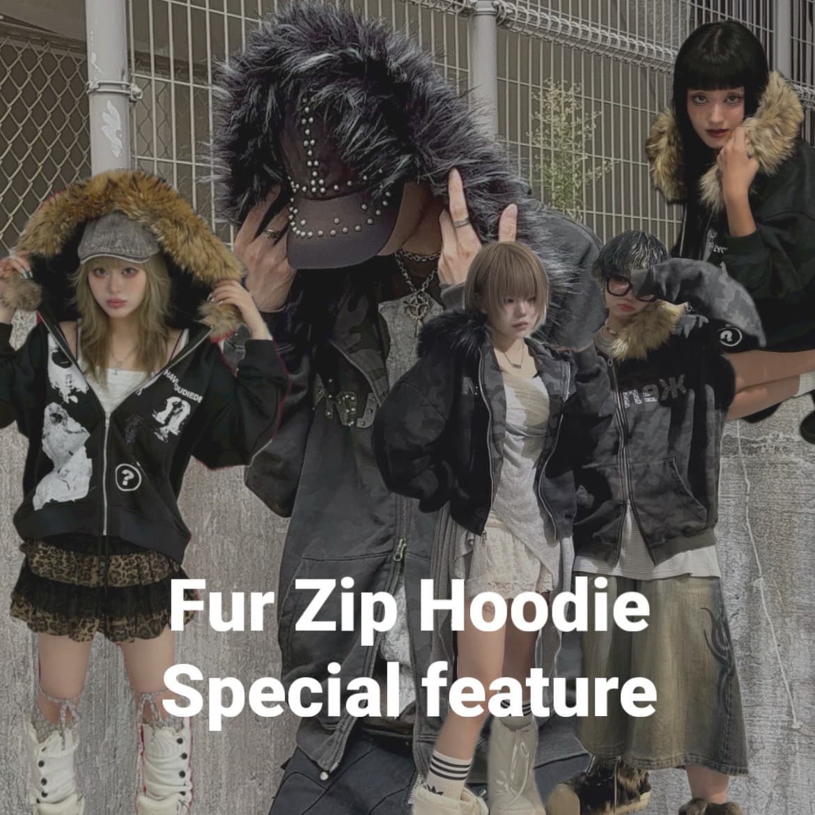 トップス FANCY CLUB/ RUTHLESS FUR HOODED ZIP-UP FANCY CLUB/ RUTHLESS FUR HOODED ZIP-UP FANCY CLUB/ RUTHLESS