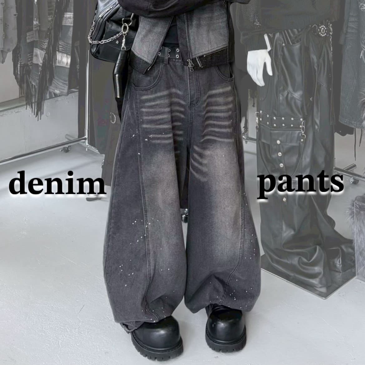Chikashitsu +】super buggy denim pants / 【チカシツプラス