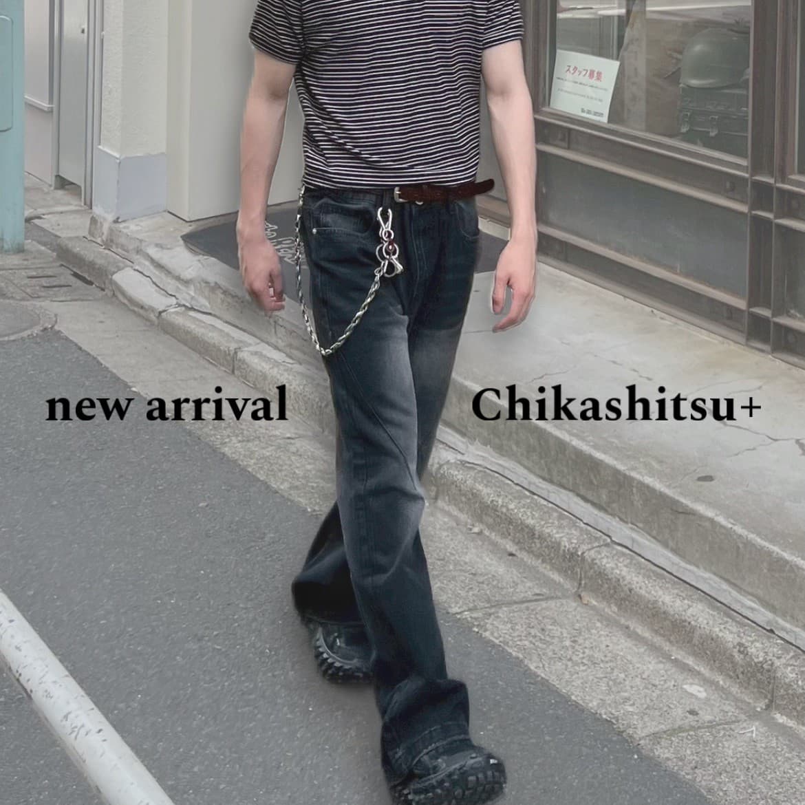 CHIKASHITSU PLUS HIGH】cropped dirty wash double zip hoodie