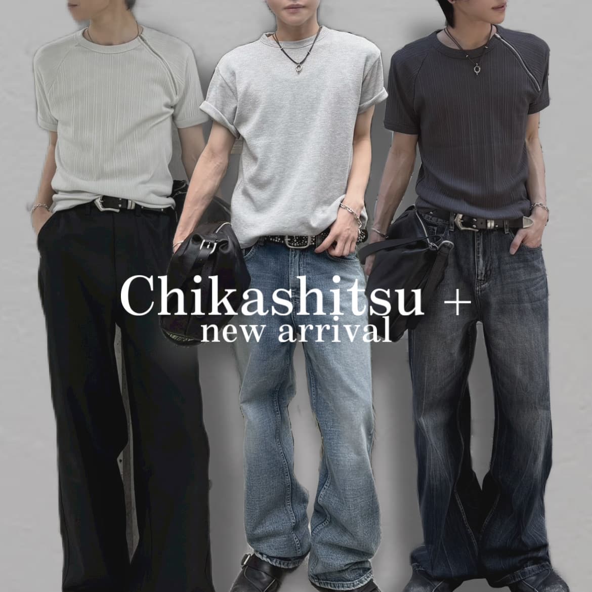 Chikashitsu +】stripe tuck slacks / 【チカシツプラス】ストライプ