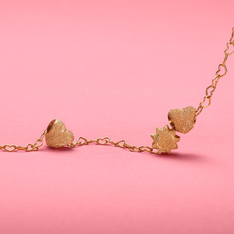 ファミリーツリー ハート クラスプ スネークチェーン ブレスレット