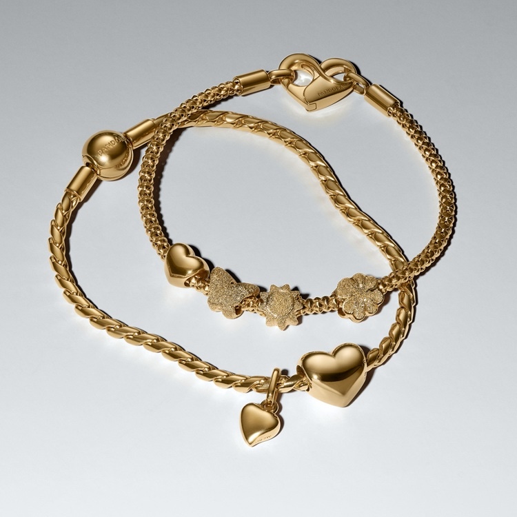 ファミリーツリー ハート クラスプ スネークチェーン ブレスレット