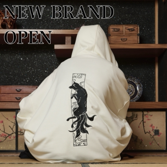 【狐独】メッシュデザインジップフーディ Ellno Loset Ellno Loset パーカー 「狐独」メッシュデザインジップフーディ