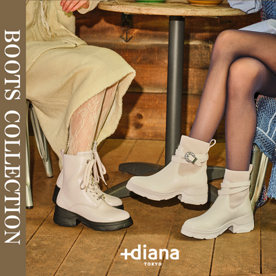 撥水加工】軽量ニットソックススニーカー（ブーツ）｜+diana（プラス